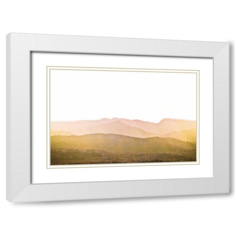 A Watercolor Wash of Light Crop Mustard and Blush White Modern Wood Framed Art Print with Double Matting by Bevan, Keri