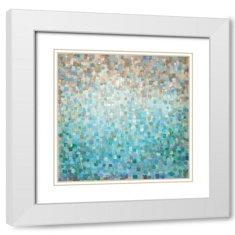 Blocked Abstract White Modern Wood Framed Art Print with Double Matting by Nai, Danhui