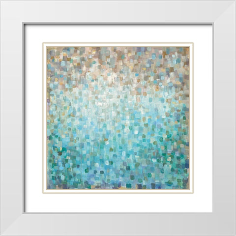 Blocked Abstract White Modern Wood Framed Art Print with Double Matting by Nai, Danhui