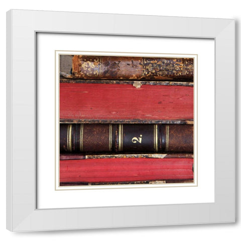 Books I White Modern Wood Framed Art Print with Double Matting by Olivier, Marc
