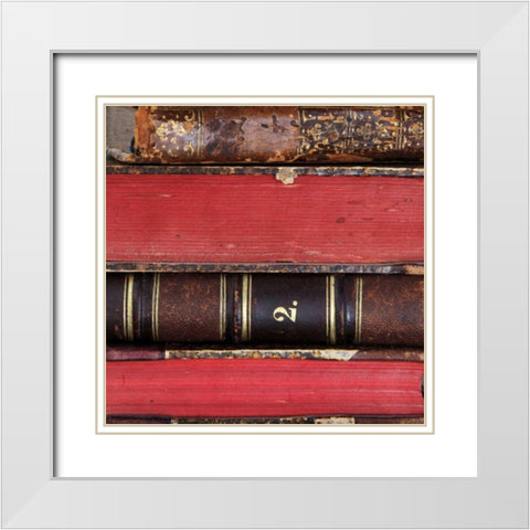 Books I White Modern Wood Framed Art Print with Double Matting by Olivier, Marc