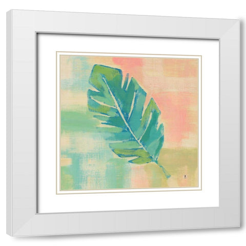 Beach Cove Leaves III White Modern Wood Framed Art Print with Double Matting by Studio Mousseau