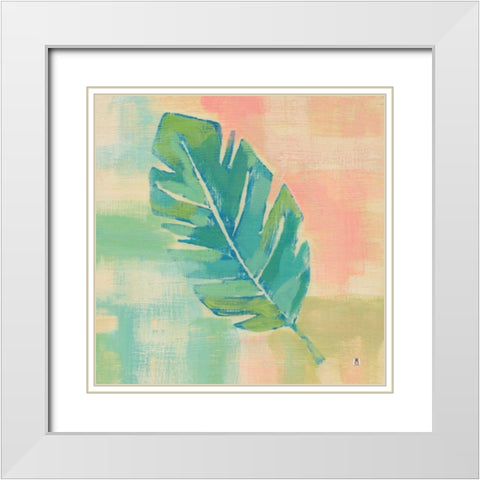 Beach Cove Leaves III White Modern Wood Framed Art Print with Double Matting by Studio Mousseau