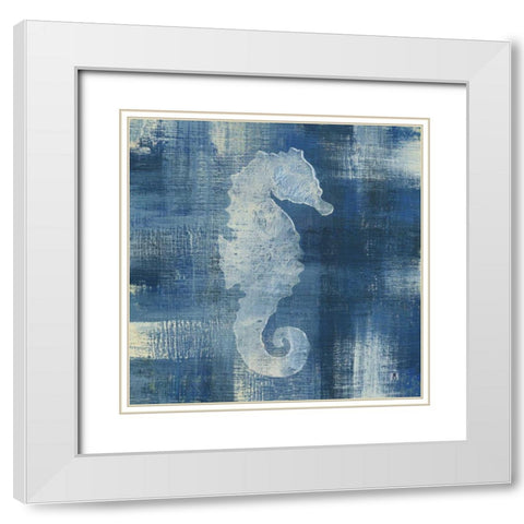Batik Seas I White Modern Wood Framed Art Print with Double Matting by Studio Mousseau