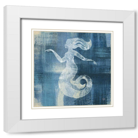 Batik Seas IV White Modern Wood Framed Art Print with Double Matting by Studio Mousseau