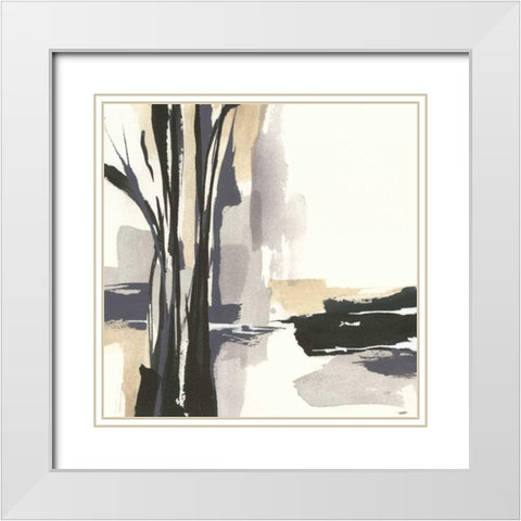 Placid I White Modern Wood Framed Art Print with Double Matting by Paschke, Chris