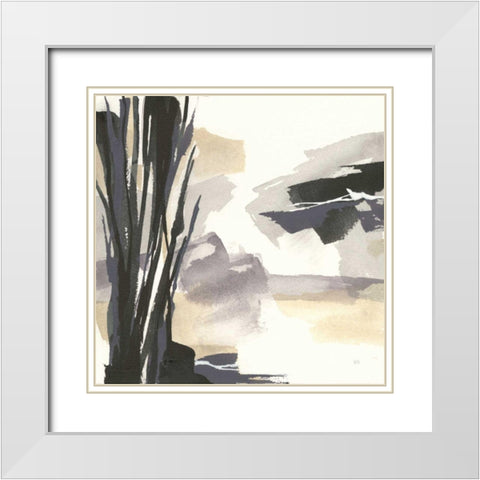 Placid II White Modern Wood Framed Art Print with Double Matting by Paschke, Chris