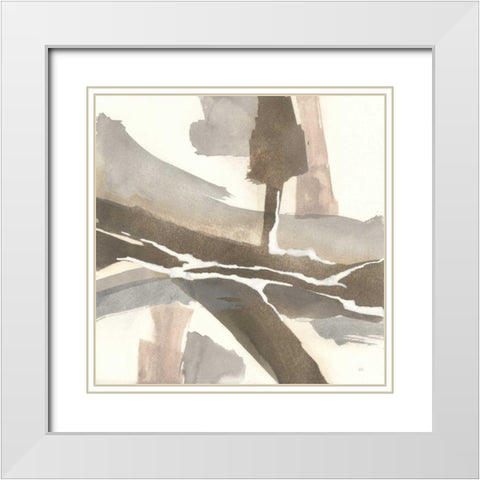 White and Placid I White Modern Wood Framed Art Print with Double Matting by Paschke, Chris