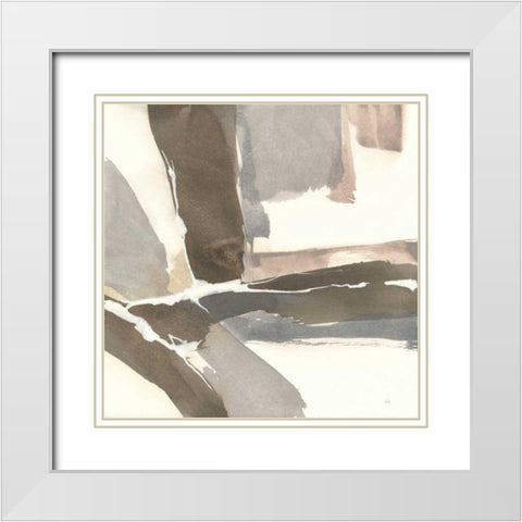White and Placid II White Modern Wood Framed Art Print with Double Matting by Paschke, Chris