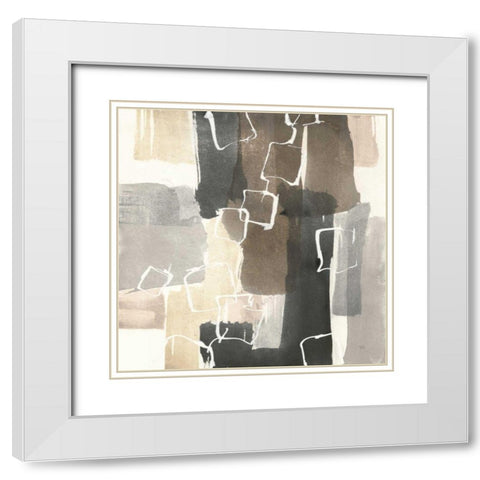 Dancing Squares II White Modern Wood Framed Art Print with Double Matting by Paschke, Chris