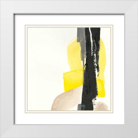 Black and Yellow I White Modern Wood Framed Art Print with Double Matting by Paschke, Chris