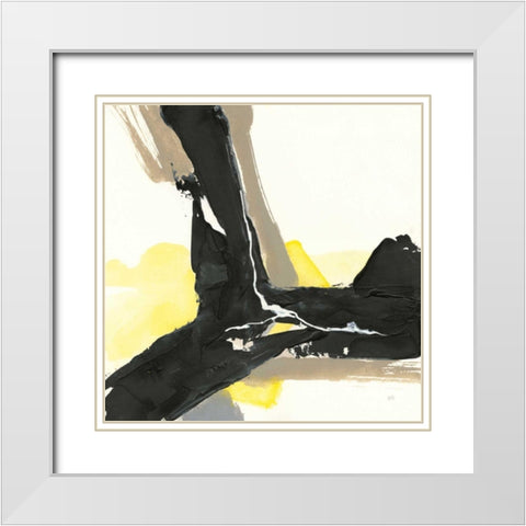 Black and Yellow III White Modern Wood Framed Art Print with Double Matting by Paschke, Chris