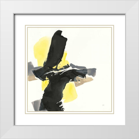 Black and Yellow IV White Modern Wood Framed Art Print with Double Matting by Paschke, Chris