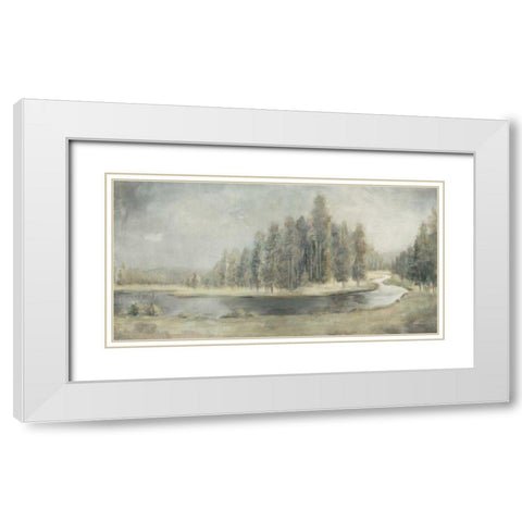 Landscape Trio IV White Modern Wood Framed Art Print with Double Matting by Nai, Danhui