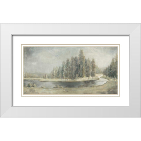 Landscape Trio IV White Modern Wood Framed Art Print with Double Matting by Nai, Danhui