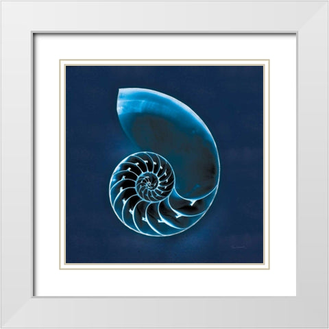 Cyanotype Sea II White Modern Wood Framed Art Print with Double Matting by Schlabach, Sue