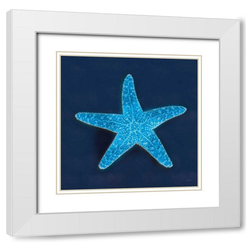 Cyanotype Sea III White Modern Wood Framed Art Print with Double Matting by Schlabach, Sue