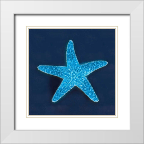 Cyanotype Sea III White Modern Wood Framed Art Print with Double Matting by Schlabach, Sue