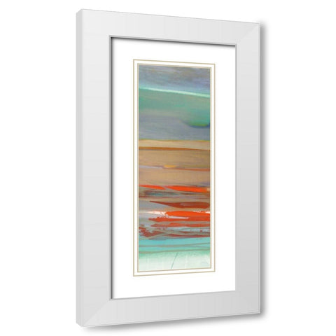 Layers II White Modern Wood Framed Art Print with Double Matting by Maye, Jo