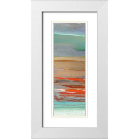 Layers II White Modern Wood Framed Art Print with Double Matting by Maye, Jo