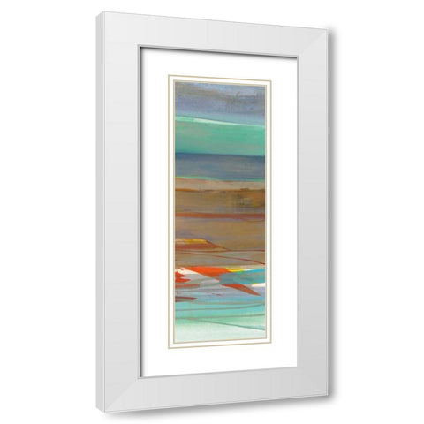 Layers III White Modern Wood Framed Art Print with Double Matting by Maye, Jo