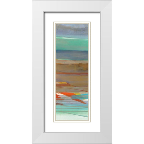Layers III White Modern Wood Framed Art Print with Double Matting by Maye, Jo