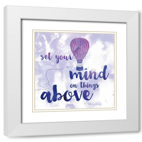 Words of Faith I White Modern Wood Framed Art Print with Double Matting by Adams, Sarah