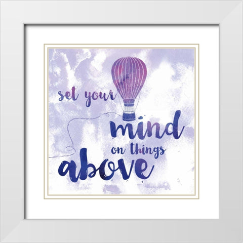 Words of Faith I White Modern Wood Framed Art Print with Double Matting by Adams, Sarah