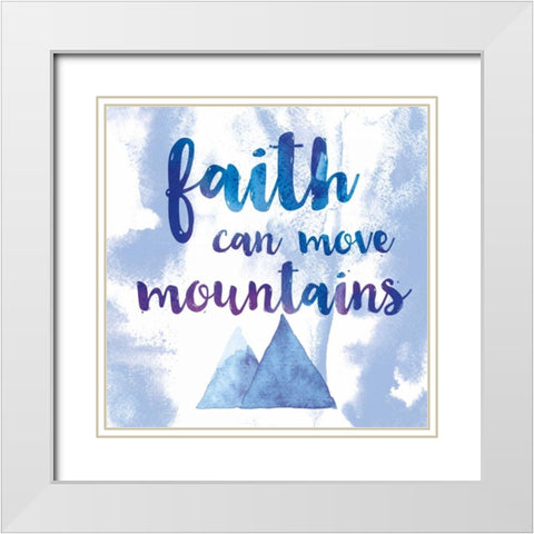 Words of Faith II White Modern Wood Framed Art Print with Double Matting by Adams, Sarah