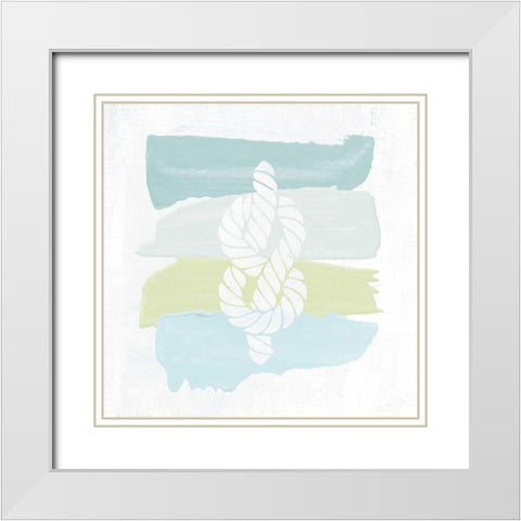 Seaside Swatch Knot White Modern Wood Framed Art Print with Double Matting by Hershey, Moira