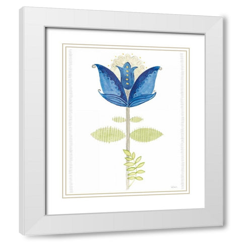 Hygge Flowers IV White Modern Wood Framed Art Print with Double Matting by Schlabach, Sue