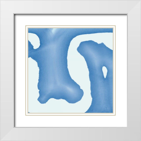 Batik Blue I White Modern Wood Framed Art Print with Double Matting by Rhue, Piper