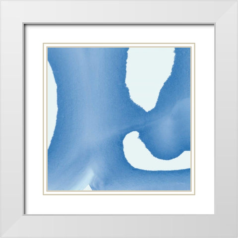 Batik Blue II White Modern Wood Framed Art Print with Double Matting by Rhue, Piper
