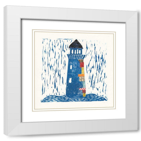 Nautical Collage II White Modern Wood Framed Art Print with Double Matting by Prahl, Courtney