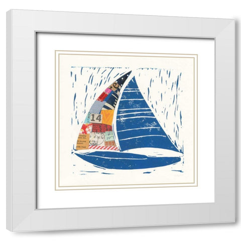 Nautical Collage IV White Modern Wood Framed Art Print with Double Matting by Prahl, Courtney