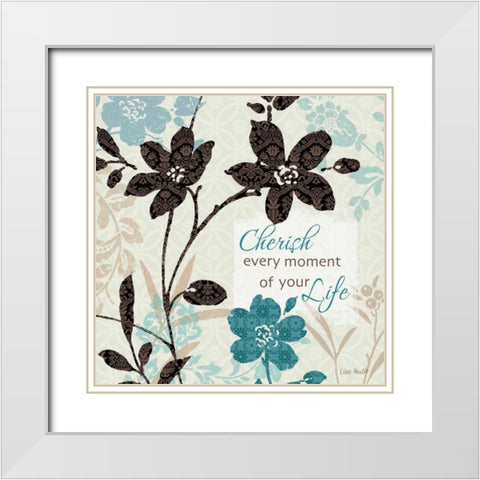 Botanical Touch Quote I White Modern Wood Framed Art Print with Double Matting by Audit, Lisa