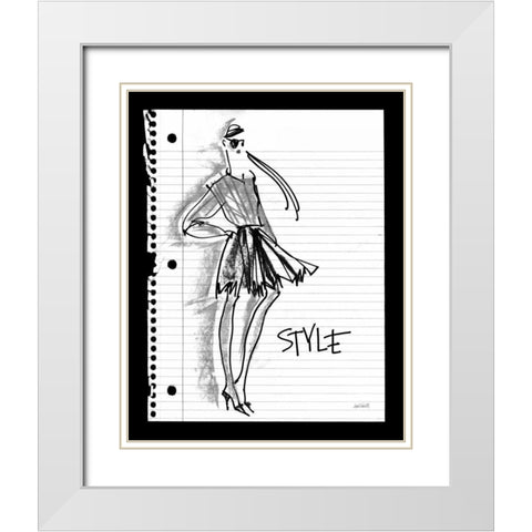 Doodle Style White Modern Wood Framed Art Print with Double Matting by Tavoletti, Anne