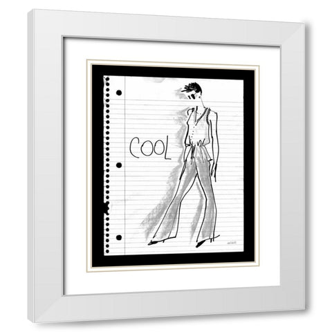 Doodle Cool White Modern Wood Framed Art Print with Double Matting by Tavoletti, Anne