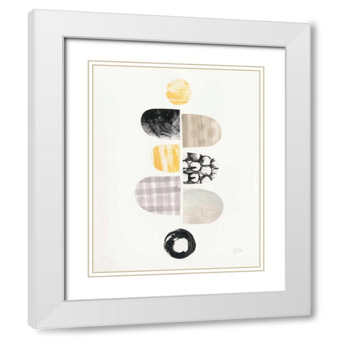 Mod Neutrals I White Modern Wood Framed Art Print with Double Matting by Averinos, Melissa