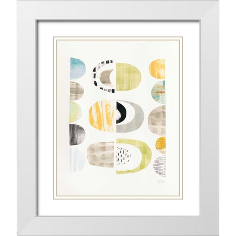 Mod Neutrals II White Modern Wood Framed Art Print with Double Matting by Averinos, Melissa