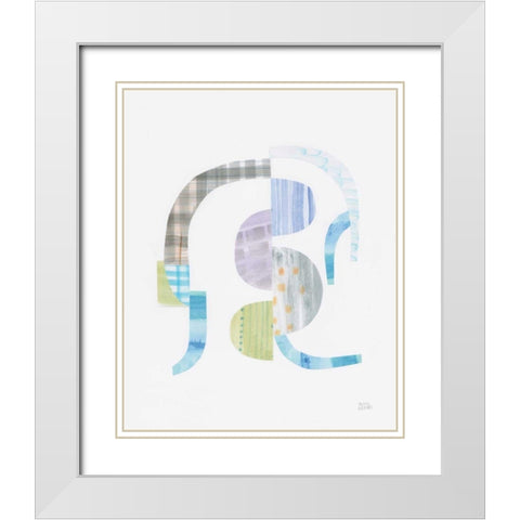 Fragments V White Modern Wood Framed Art Print with Double Matting by Averinos, Melissa