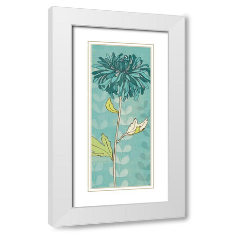 Sarahs Garden in Blue I White Modern Wood Framed Art Print with Double Matting by Adams, Sarah