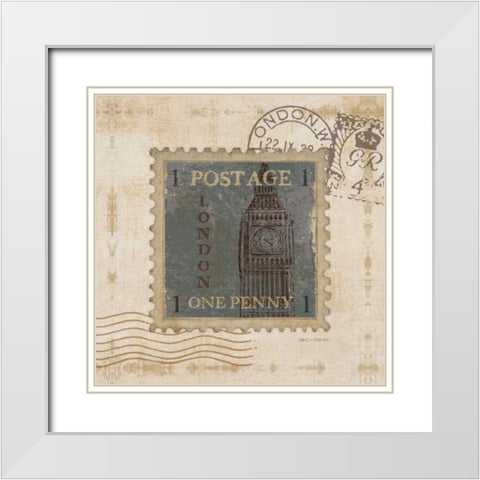 Iconic Stamps IV Square 1818 White Modern Wood Framed Art Print with Double Matting by Fabiano, Marco