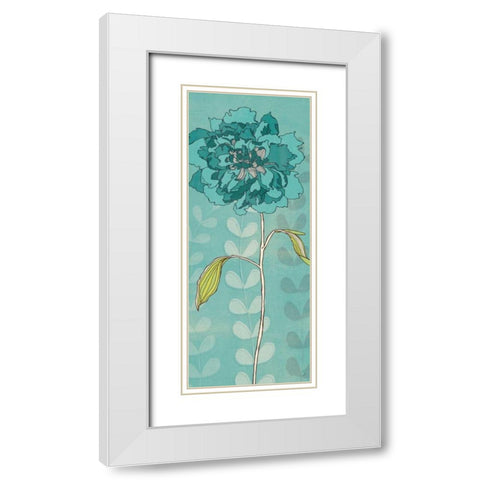 Sarahs Garden in Blue II White Modern Wood Framed Art Print with Double Matting by Adams, Sarah