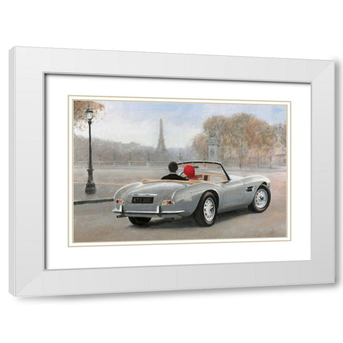 Ride in Paris III White Modern Wood Framed Art Print with Double Matting by Fabiano, Marco