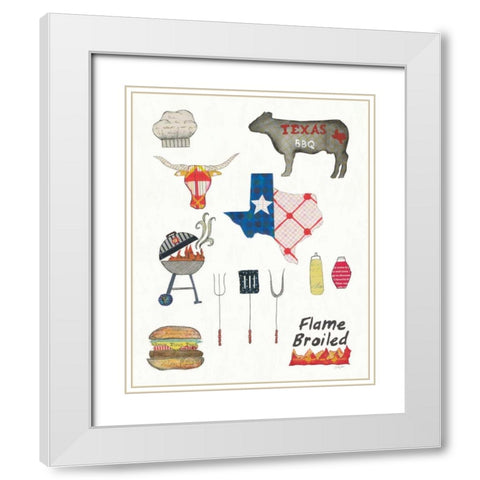 Summer Grilling II White Modern Wood Framed Art Print with Double Matting by Prahl, Courtney