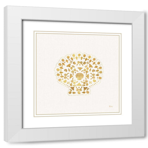 Sea Charms III no Words White Modern Wood Framed Art Print with Double Matting by Charron, Veronique