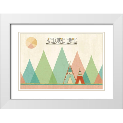 Southwest Geo I White Modern Wood Framed Art Print with Double Matting by Charron, Veronique