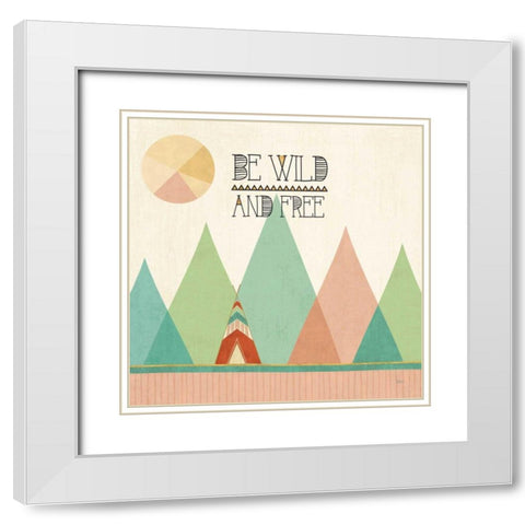 Southwest Geo II White Modern Wood Framed Art Print with Double Matting by Charron, Veronique