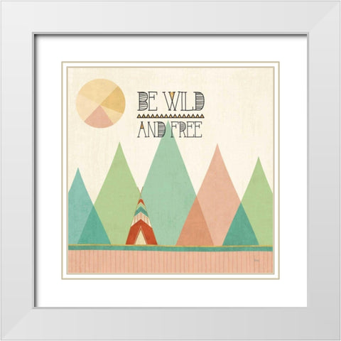 Southwest Geo II White Modern Wood Framed Art Print with Double Matting by Charron, Veronique